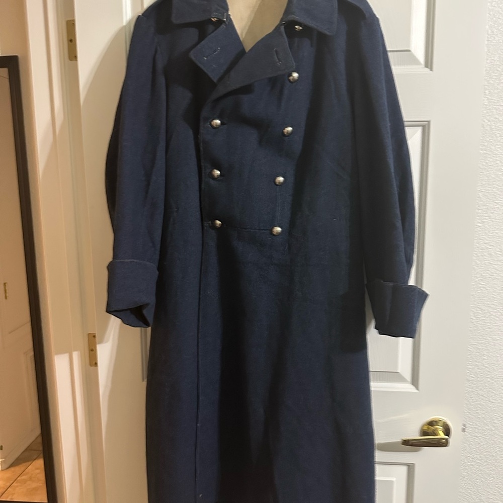World War I Swiss Military Men's Wool Navy Double-Breasted Coat size 38 - Picture 3 of 6
